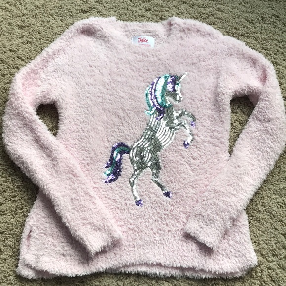 Girls Justice Furry Sequin Unicorn 